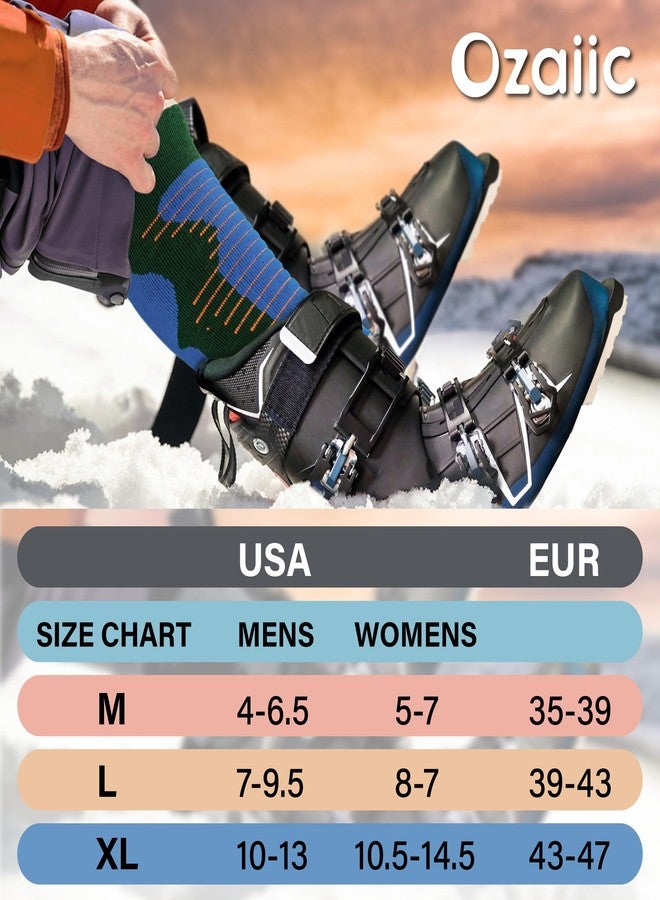 Ozaiic Merino Wool Ski Socks Mens Womens 2 Pairs for Skiing, Snowboarding, Thermal Knee High Winter Warm Sports Performance Socks - Image 5